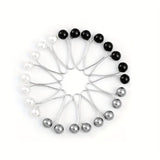 12pcs Faux Pearls Beads U - Shaped Safety Pin Set Headscarf Shawl Hijab Clips Set Simple Style - fusionstore.ae