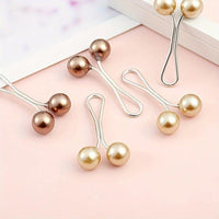 12pcs Faux Pearls Beads U - Shaped Safety Pin Set Headscarf Shawl Hijab Clips Set Simple Style - fusionstore.ae