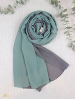 Dusty Mint X Light Grey Scarf - fusionstore.ae