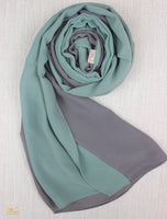 Dusty Mint X Light Grey Scarf - fusionstore.ae