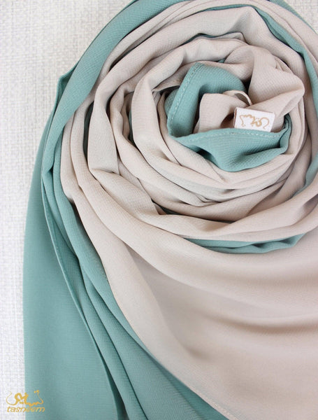 Dusty Mint X Soft Beige Scarf - fusionstore.ae