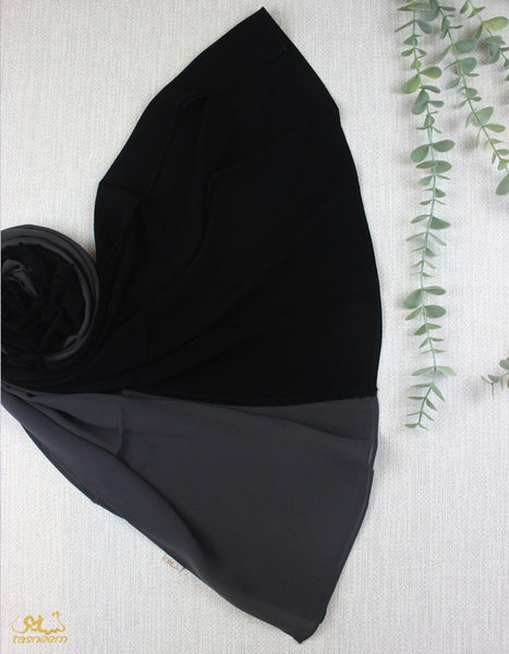 Grey X Black Scarf - fusionstore.ae