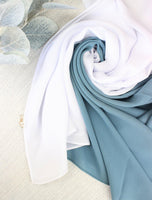 Stone Blue X White Scarf - fusionstore.ae