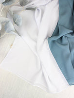 Stone Blue X White Scarf - fusionstore.ae